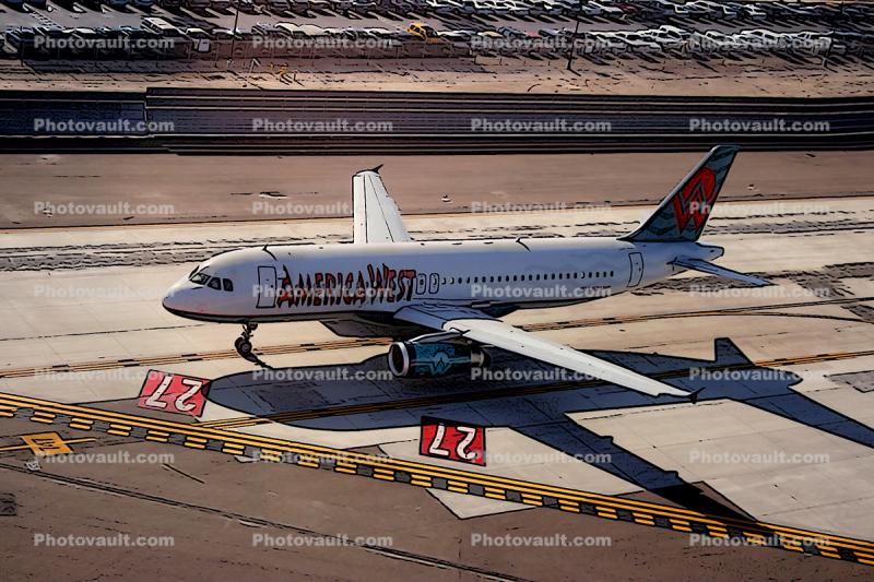A320, N621AW, Airbus A320-231, America West Airlines AWE, Paintography