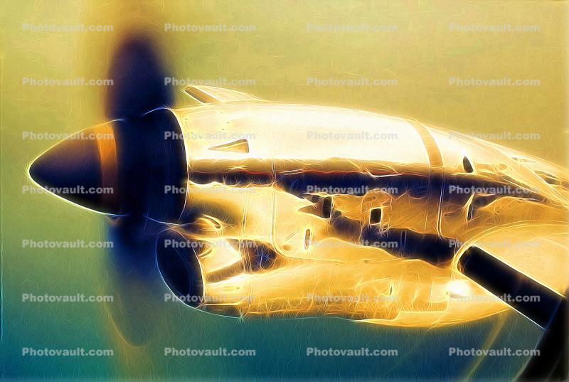 Pratt & Whitney PW118A Turbo-Prop, Skywest, United Express UAL, N227SW, Embraer Brasilia EMB-120ER, Spinning Propeller, Paintography