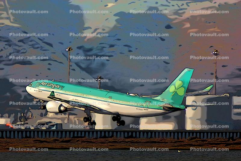 EI-LAX, Airbus A330-202, Aer Lingus, A330-200 series, St-Mella, Mella, CF6-80E1A4, CF6, Shamrock, Cloverleaf, Paintography