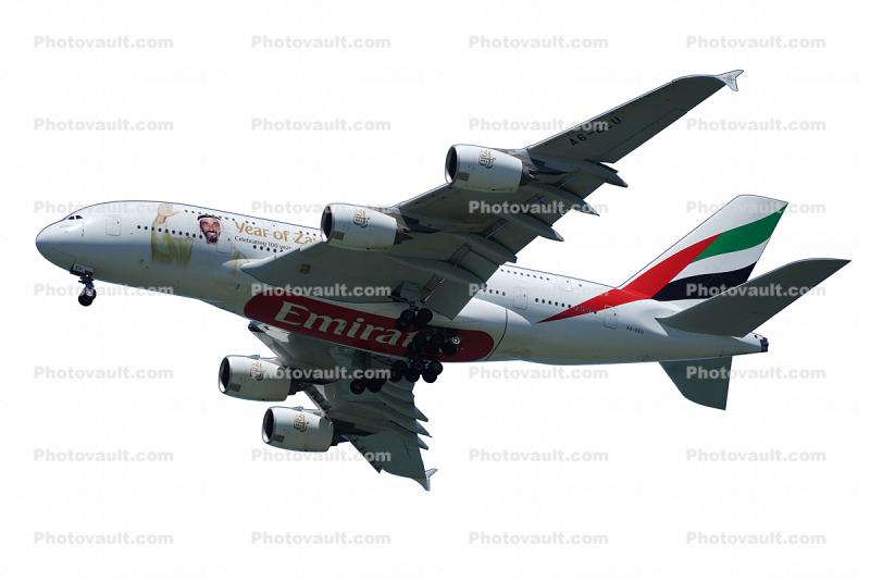 Airbus A380-861 photo-object, cut-out, Emirates, A6-EEU