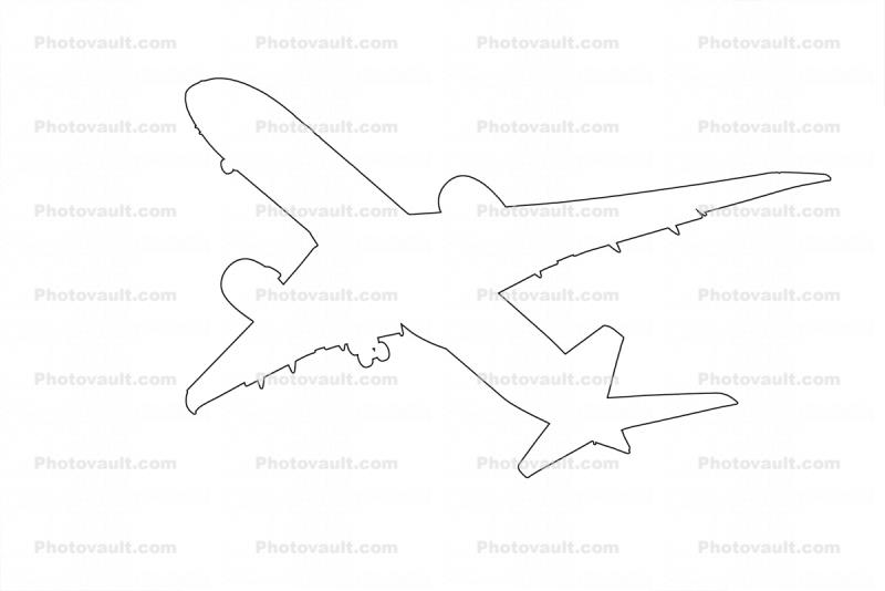 Boeing 787-9 outline, line drawing, Trent 1000