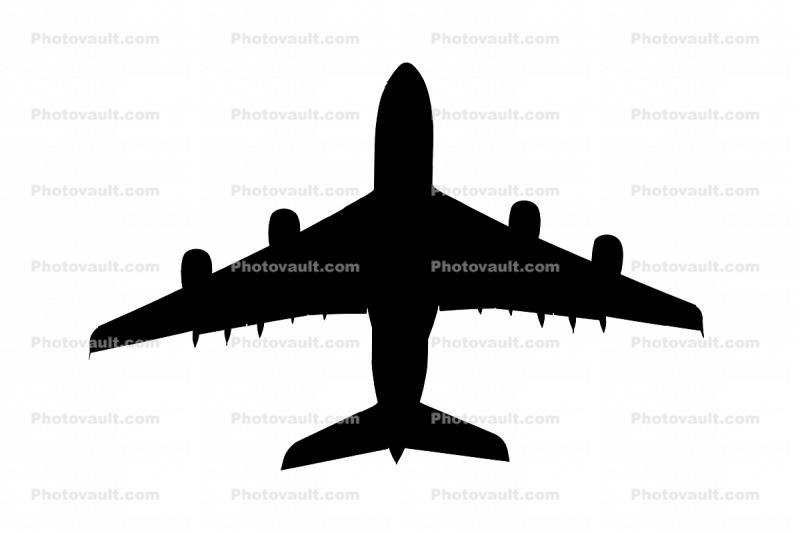 Airbus A380-861 silhouette, shape, Planform
