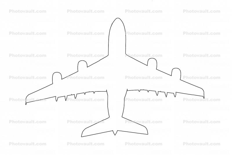 Airbus A380-861 outline, shape