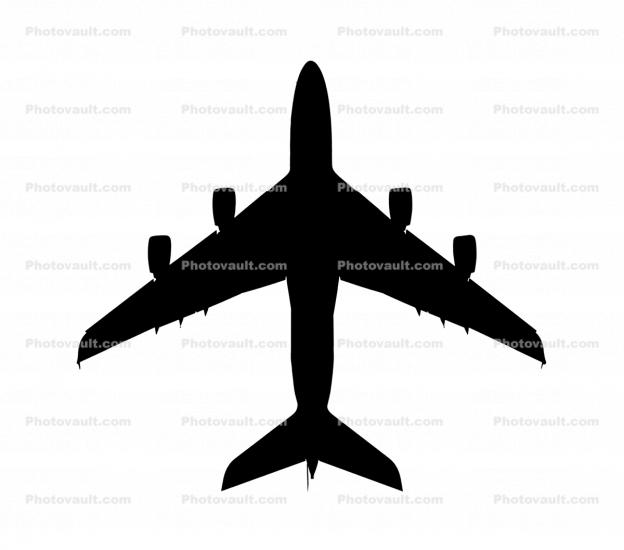 Airbus A380-861 silhouette, shape, Planform