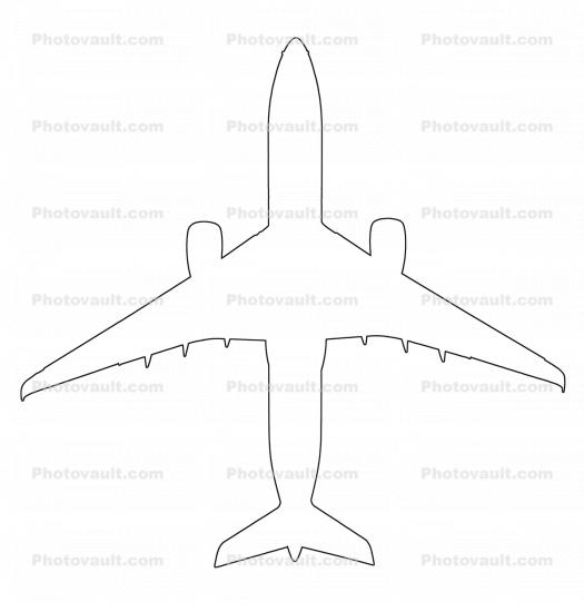 Airbus A350-941, outline, line drawing