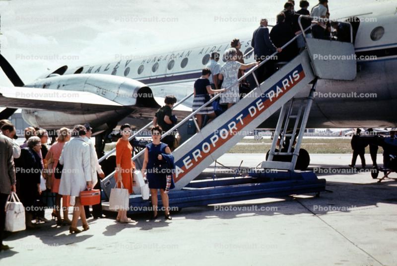 Passengers Boarding, Ramp Stairs, Aeroport De Paris, 1960s