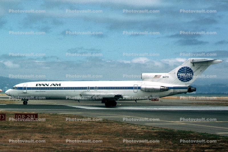 N4751, Clipper Competitor, Boeing 727-235, Pan American World Airway PAA, JT8D-9A, JT8D, 727-200 series, August 3 1982