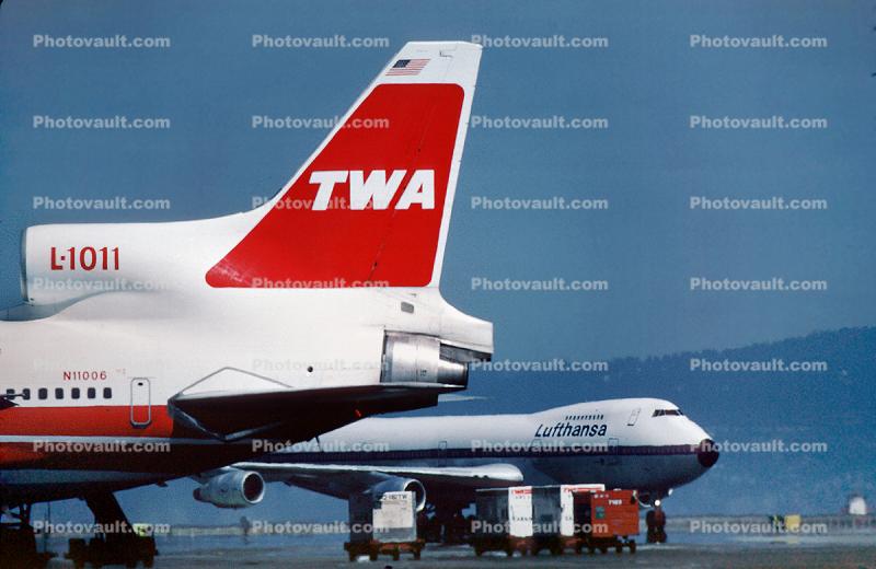Trans World Airlines, TWA, Lockheed L-1011-1, (SFO), N11006, Lockheed L-1011-385-1, TriStar 1, Trans World Airlines TWA, September 26, 1982, 1980s, RB211
