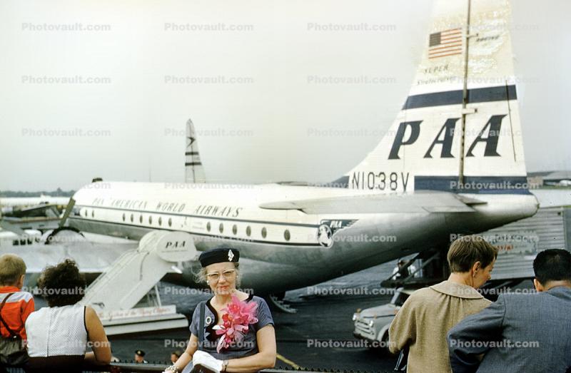 N1038V, Boeing 377-10-26, PAA, Azores, 1940s