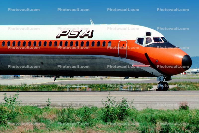 N942PS, JT8D-217, PSA, Pacific Southwest Airlines, Douglas DC-9-82, (SFO), Super-80, JT8D
