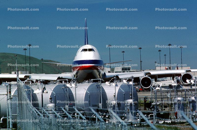 Fuel Storage Tanks, N743PR, Boeing 747-2F6B, 747-200, (SFO), CF6-50E2, CF6, 747-200 series