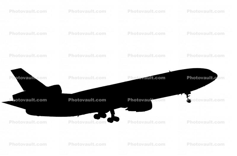 Douglas DC-10 silhouette, logo, shape