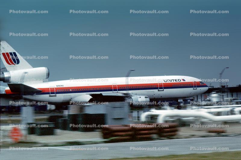 N1834U, United Airlines UAL, Douglas DC-10