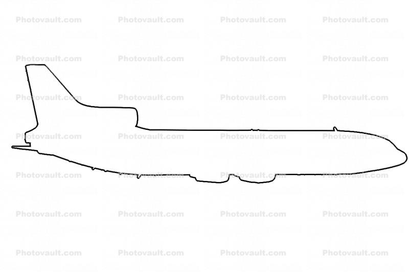 L-1011-1 outline, line drawing, shape