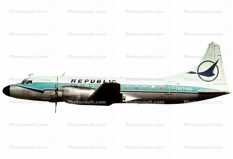 Convair CV-580, N7743U, photo-object, object, cut-out, cutout