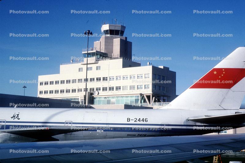 B-2446, Boeing 747-2J6B(SF), San Francisco International Airport (SFO), Control Tower, 747-200 series, JT9D