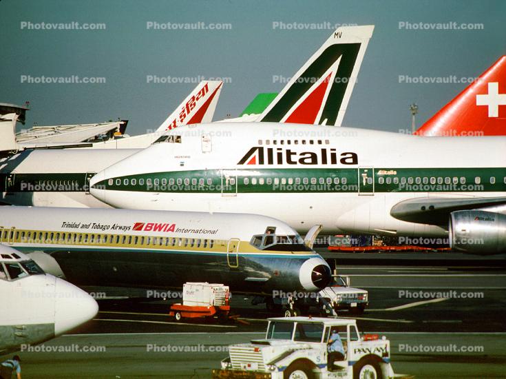 Boeing 747, SwissAir, Alitalia Airlines, British West Indies Airlines