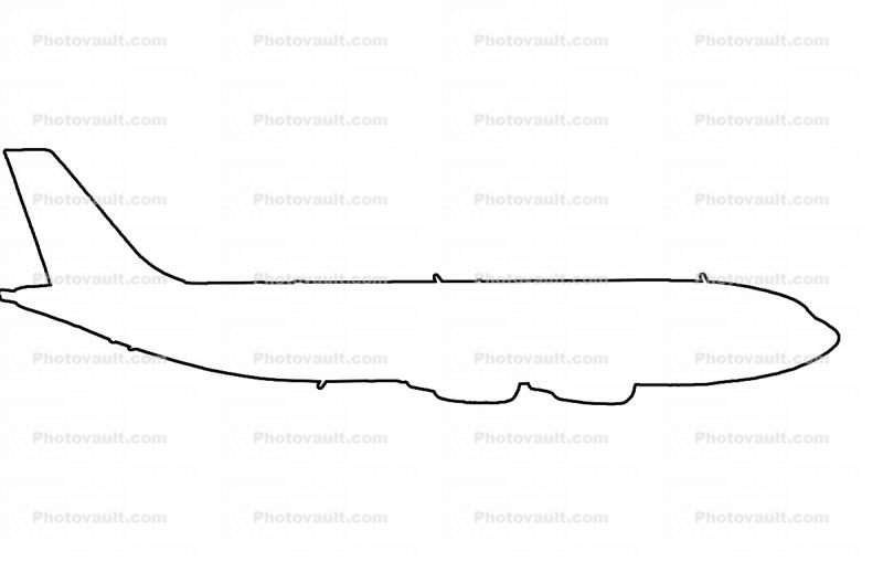 A300 outline, line drawing, shape
