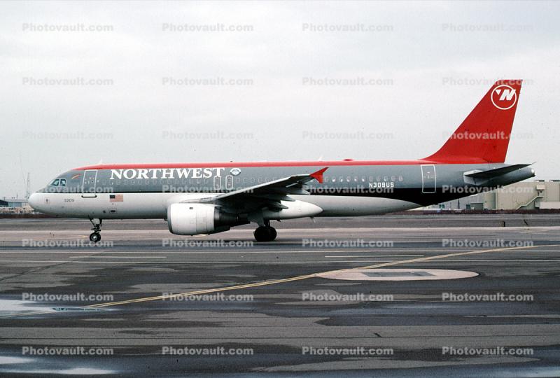 N309US, Airbus A320-211, Northwest Airlines NWA, CFM56, CFM56-5A1