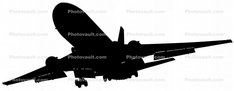 Douglas DC-10 silhouette, Panorama, logo, shape