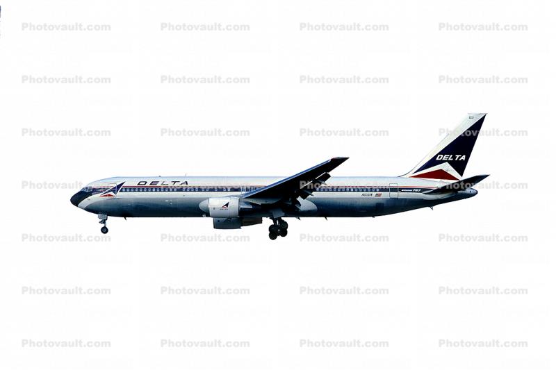 N123DN, Boeing 767-332, Delta Air Lines, CF6, photo-object, object, cut-out, cutout, 767-300 series