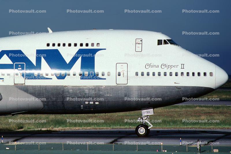 N723PA, China Clipper-II, Boeing 747-212B, 747-200 series, (SFO), Pan American Airways PAA, JT9D-7J, JT9D