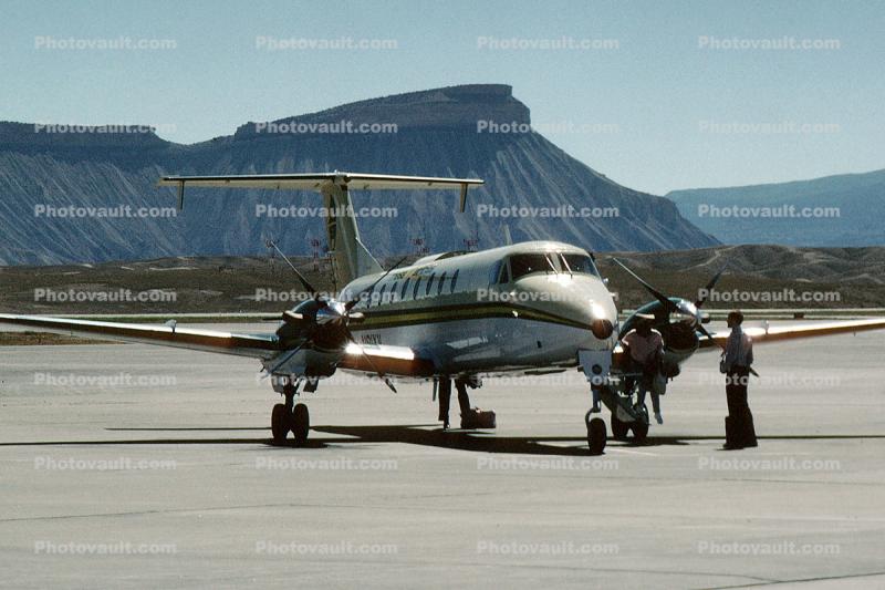 N91YV, Beech 1900C, Mesa Airlines ASH, Grand Junction Colorado Airport, PT6A