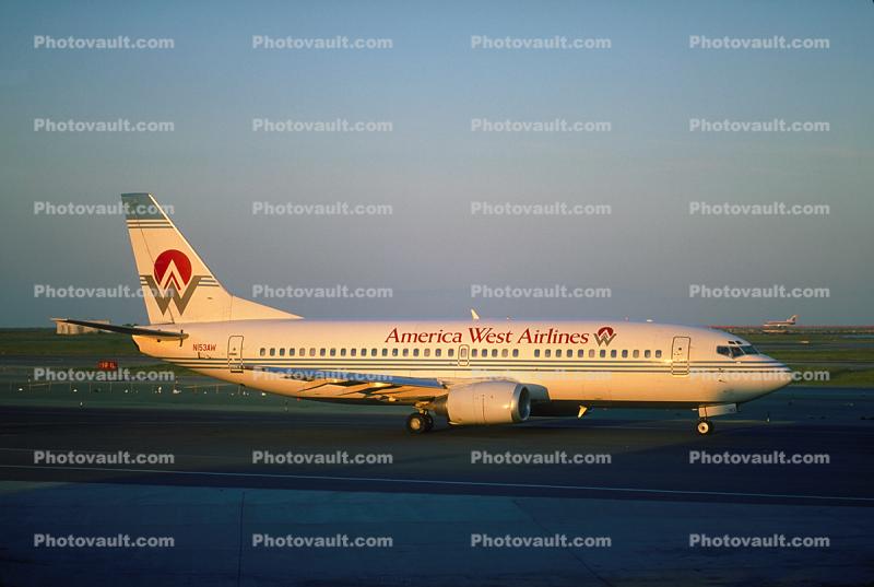 N153AW, Boeing 737-3Q8, San Francisco International Airport (SFO), America West Airlines AWE, 737-300 series
