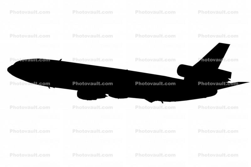 Douglas DC-10 silhouette, shape, logo