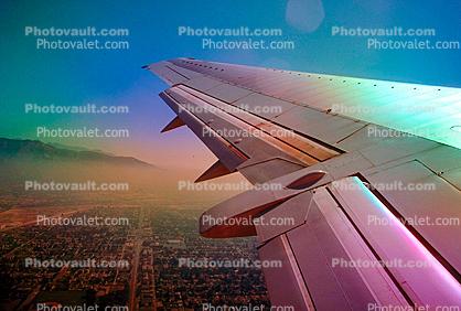 Colorful Lone Wing in Flight, Boeing 737, Southwest Airlines SWA