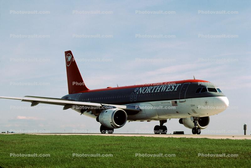 N344NW, Airbus A320-211, CFM56-5A1, CFM56, A320 series, Northwest Airlines NWA
