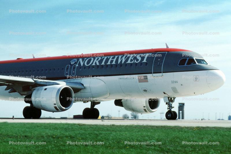 N344NW, Airbus A320-211, A320 series, Northwest Airlines NWA, CFM56-5A1, CFM56