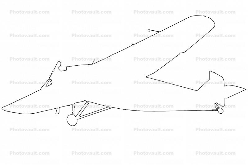 Ford Trimotor outline, line drawing, shape