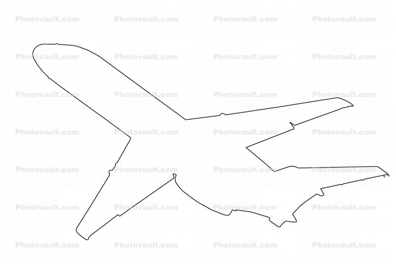 Douglas DC-9-15 outline, JT8D-7B, JT8D, shape, line drawing