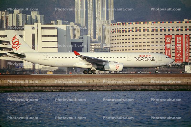 VR-HYC, Airbus A330, DRAGONAIR, old Hong Kong Airport