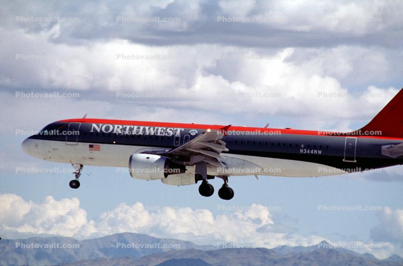 N344NW, Airbus A320 series, Northwest Airlines NWA