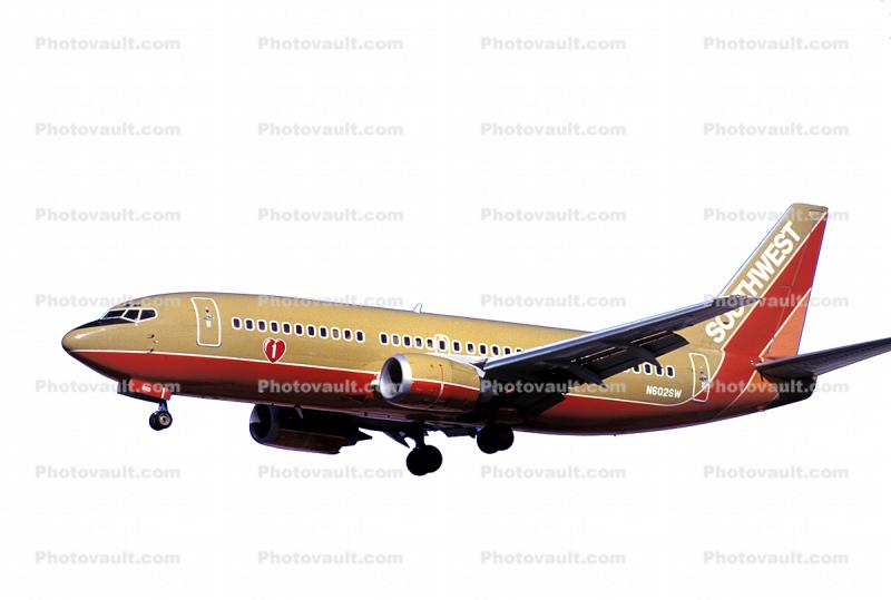 Boeing 737-3H4 photo-object, cut-out, N602SW, Boeing 737-3H4, Southwest Airlines SWA, 737-300 series, CFM56-3B1, CFM56