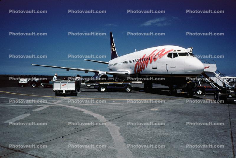 N804AL, Aloha Airlines, Boeing 737-2Q9, 737-200 series, Kona Airport, Hawaii, JT8D-9A, JT8D