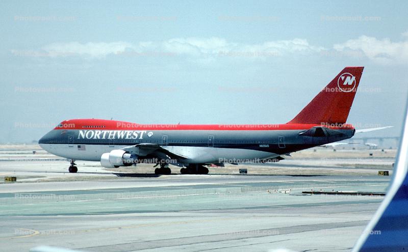 N626US, Boeing 747-251B, Northwest Airlines NWA, (SFO), 747-200 series, JT9D