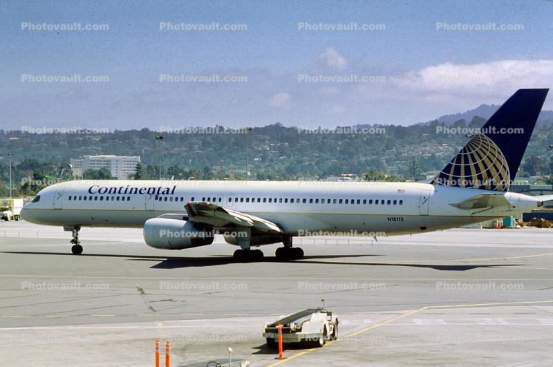 N18112, Boeing 757-224, Continental Airlines COA, San Francisco International Airport (SFO), RB211-535E4B, RB211