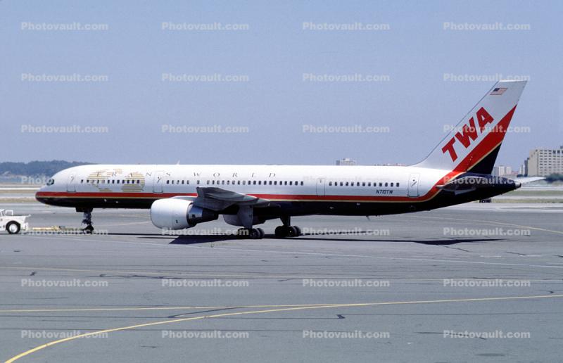 N710TW, Trans World Airlines TWA, Boeing 757-2Q8, PW2037, PW2000, San Francisco International Airport (SFO), May 1999