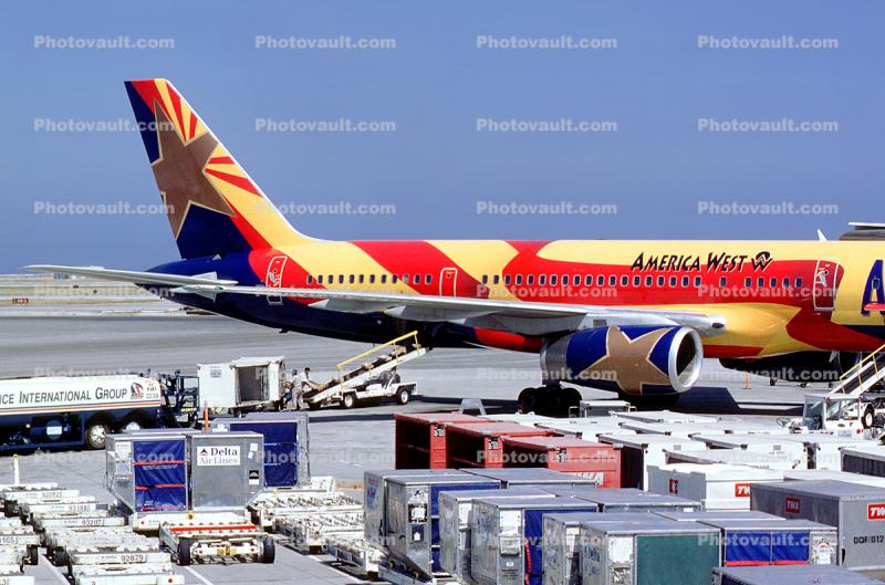 N901AW, Arizona, Boeing 757-2S7, America West Airlines AWE, "City of Tucson", 757-200 series, RB211