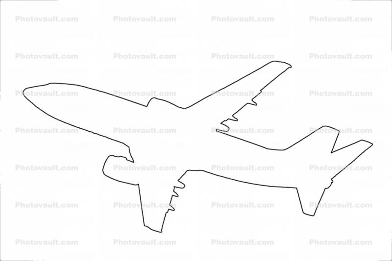 Boeing 737 Outline, Line Drawing