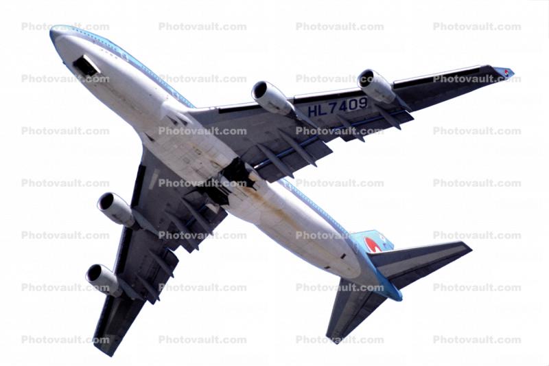 HL7409, Boeing 747-4B5, 747-400 series, taking-off, PW4056, PW4000, photo-object, object, cut-out, cutout