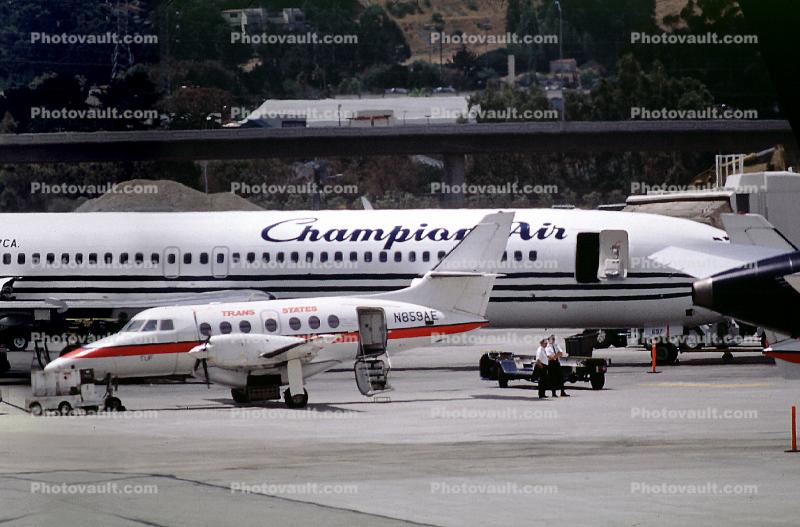 N859AE, Trans States BAe Jetstream 3201,  N697CA, Champion Air, Boeing 727-270