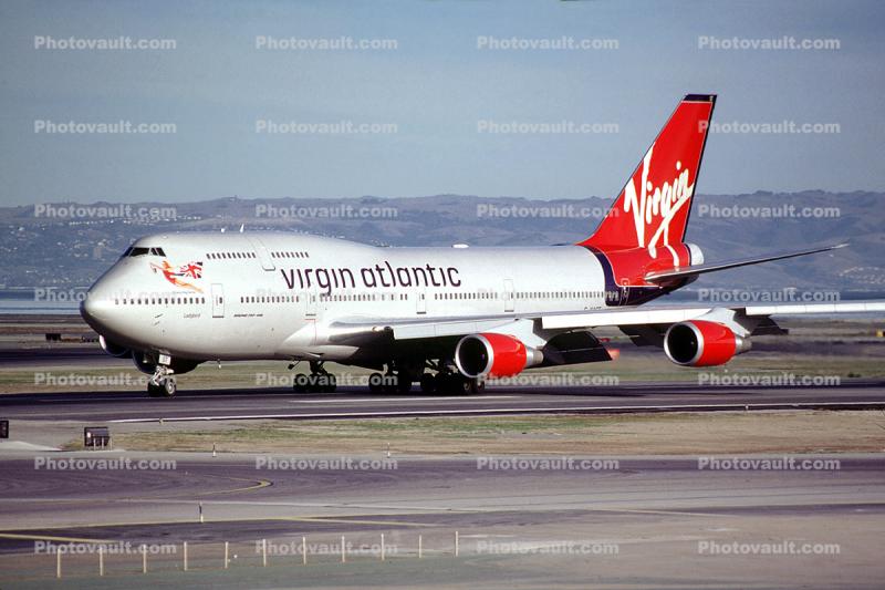 G-VAST, Boeing 747-41R, Virgin Atlantic Airways, (SFO), 747-400 series, CF6, Ladybird, CF6-80C2B1F