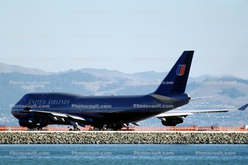 N127UA, United Airlines UAL, Boeing 747-422, (SFO), PW4056