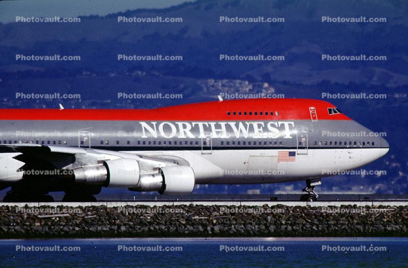 N641NW, Boeing 747-212B, San Francisco International Airport (SFO), Northwest Airlines NWA, 747-200 series, JT9D-7Q, JT9D