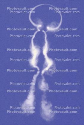 double contrail, Con Trail, Blue Sky, Abstract