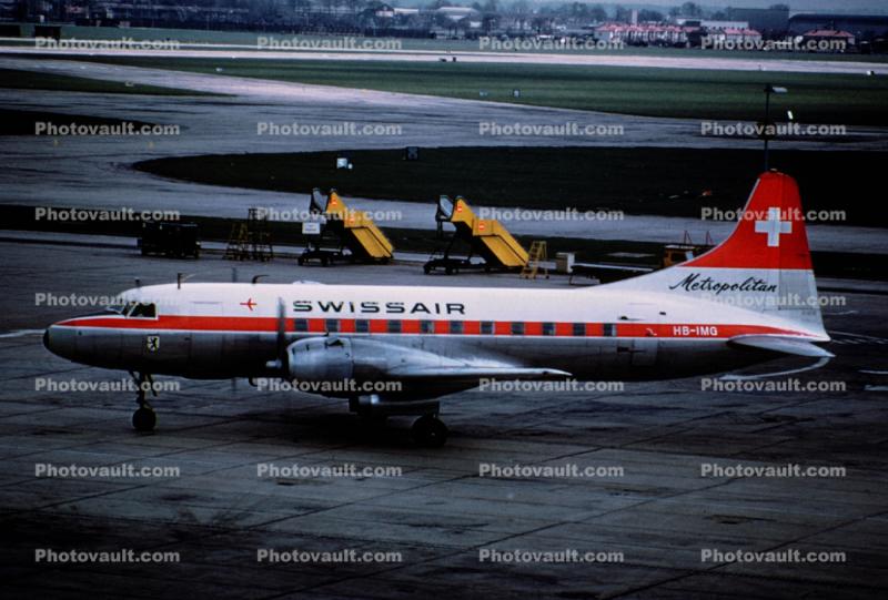 HB-IMQ, SwissAir, Convair CV-340-68 Metropolitan, 340, R-2800, 1950s